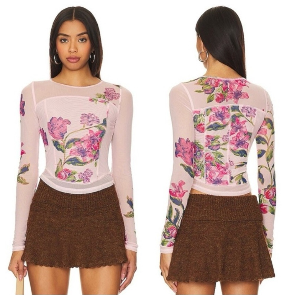 Free People Betty's Garden Top Pink